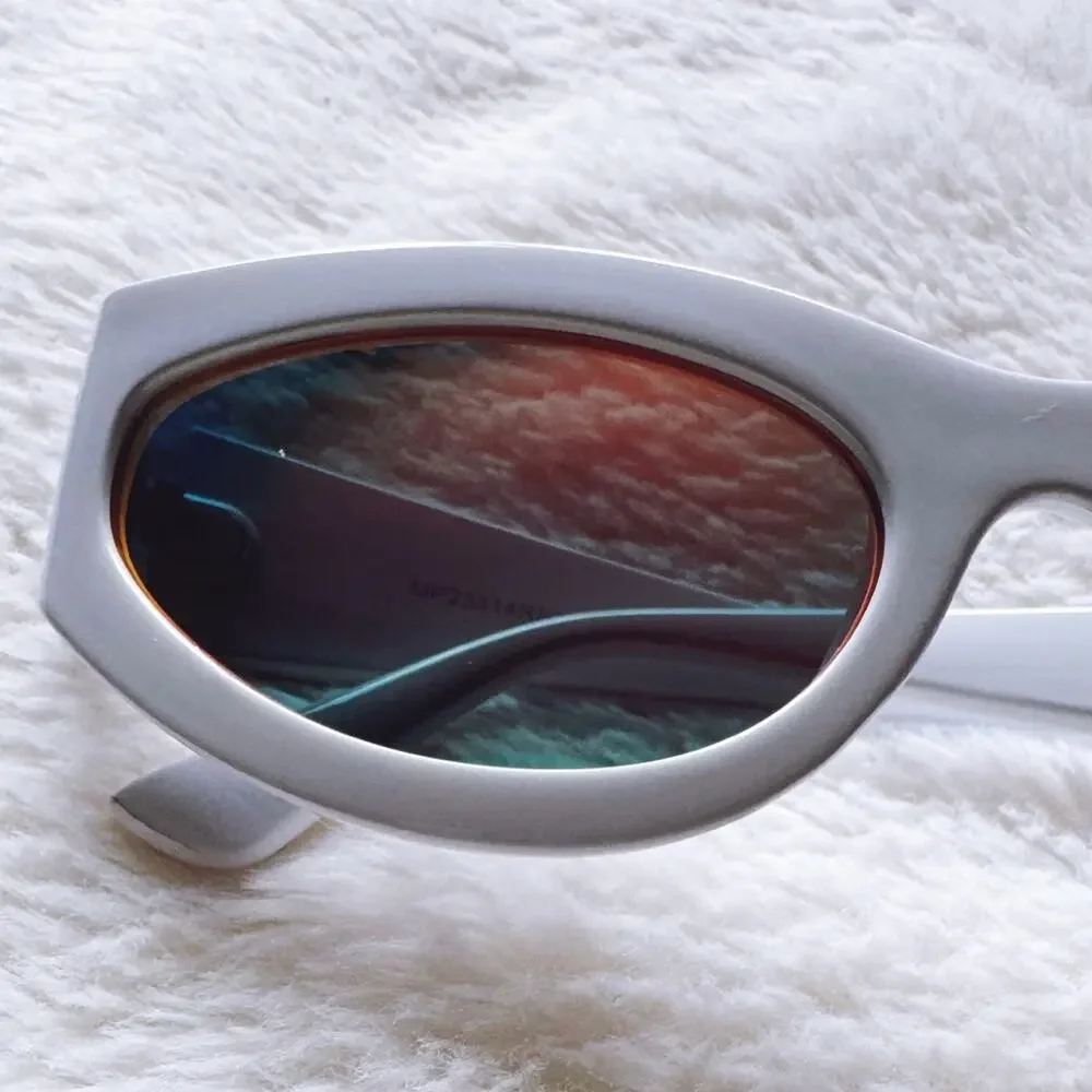 Francis Mirrored Orange with White Rim Sunglasses